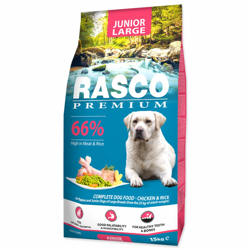 Levně Krmivo Rasco Premium Junior Large kuře s rýží 15kg