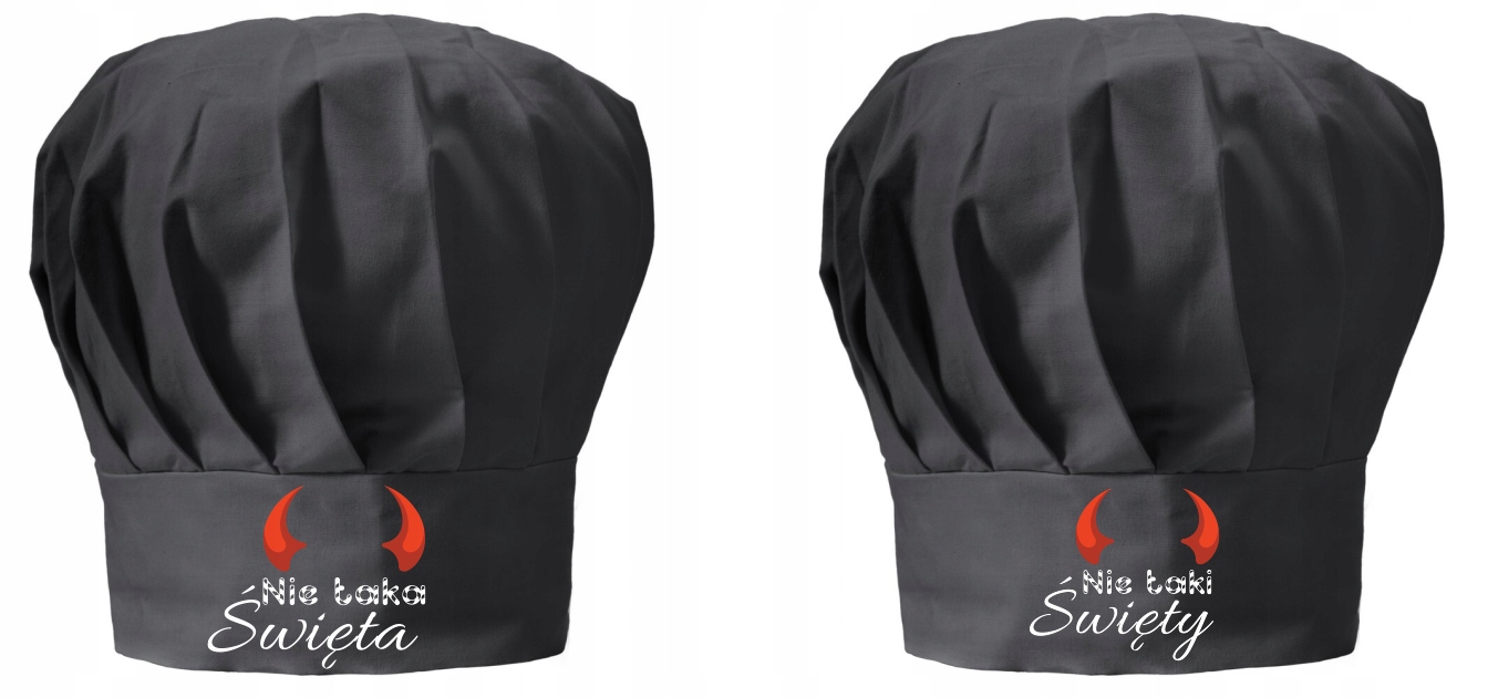 Vánoční kuchařská čepice x2 pro pár Ne taková svatá Ne tak svatá