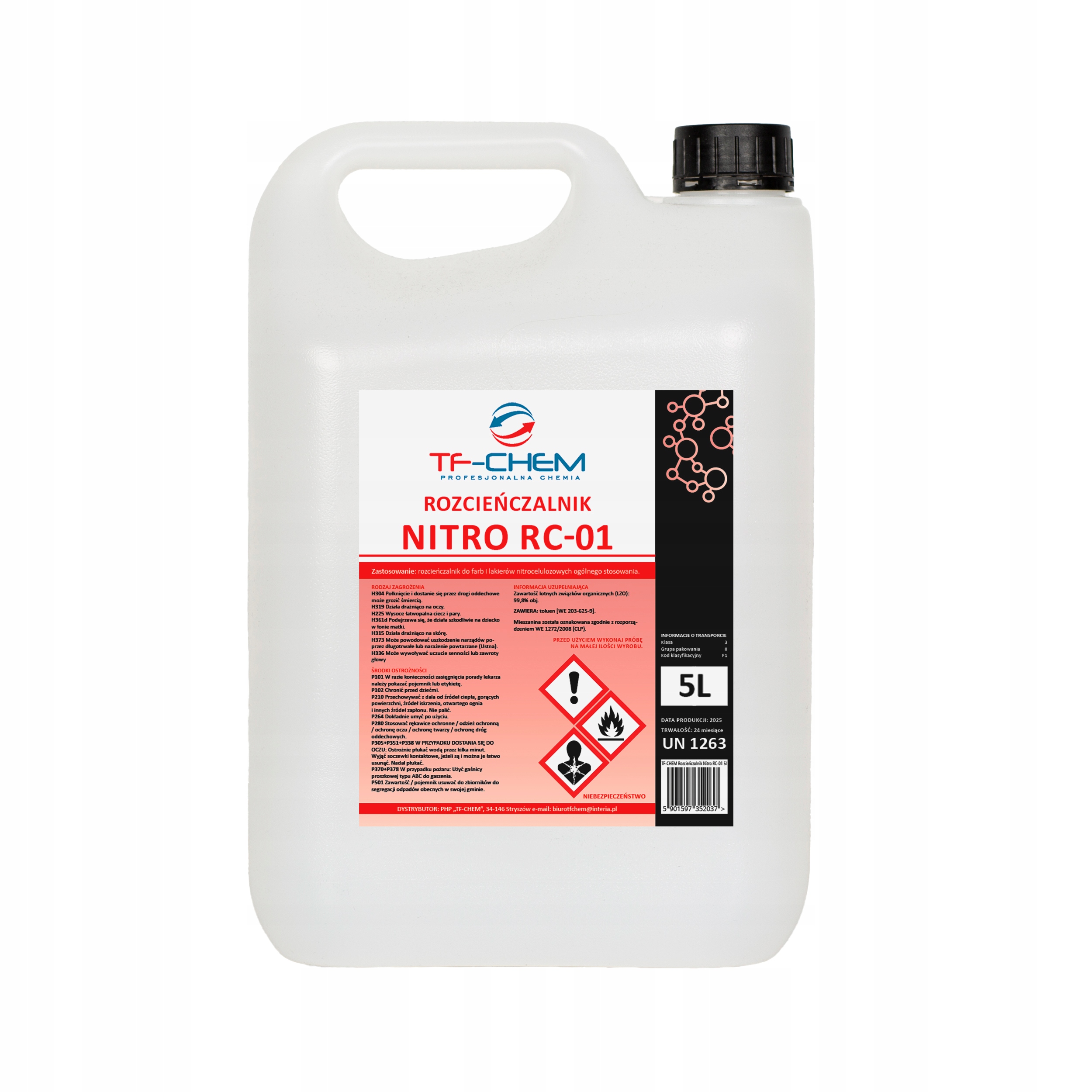 Rozcieńczalnik Nitro RC01 Rozpuszczalnik Do Farb Lakierów 5L