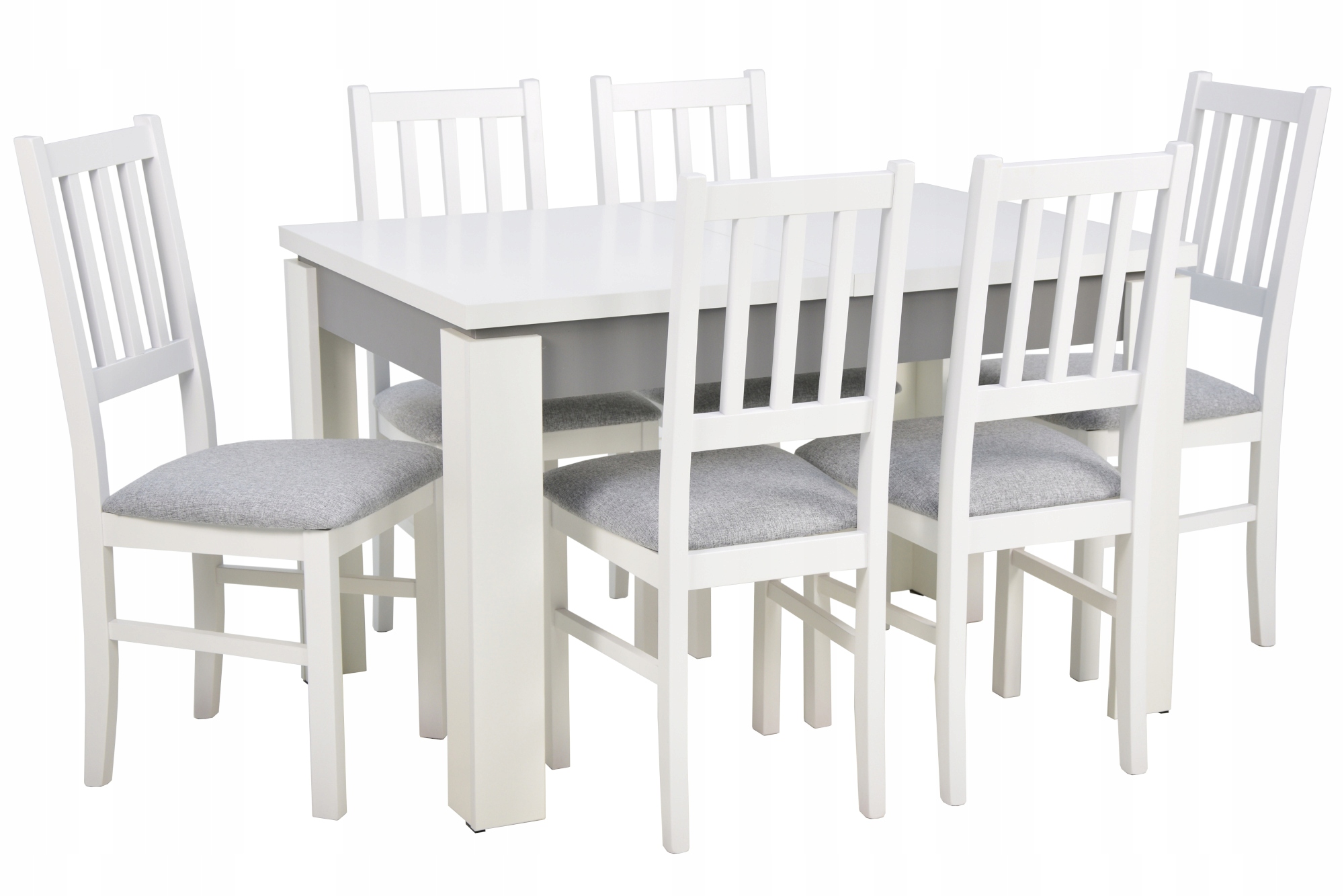 6 krzeseł Z LITEGO DREWNA + stół 80x120/160 cm