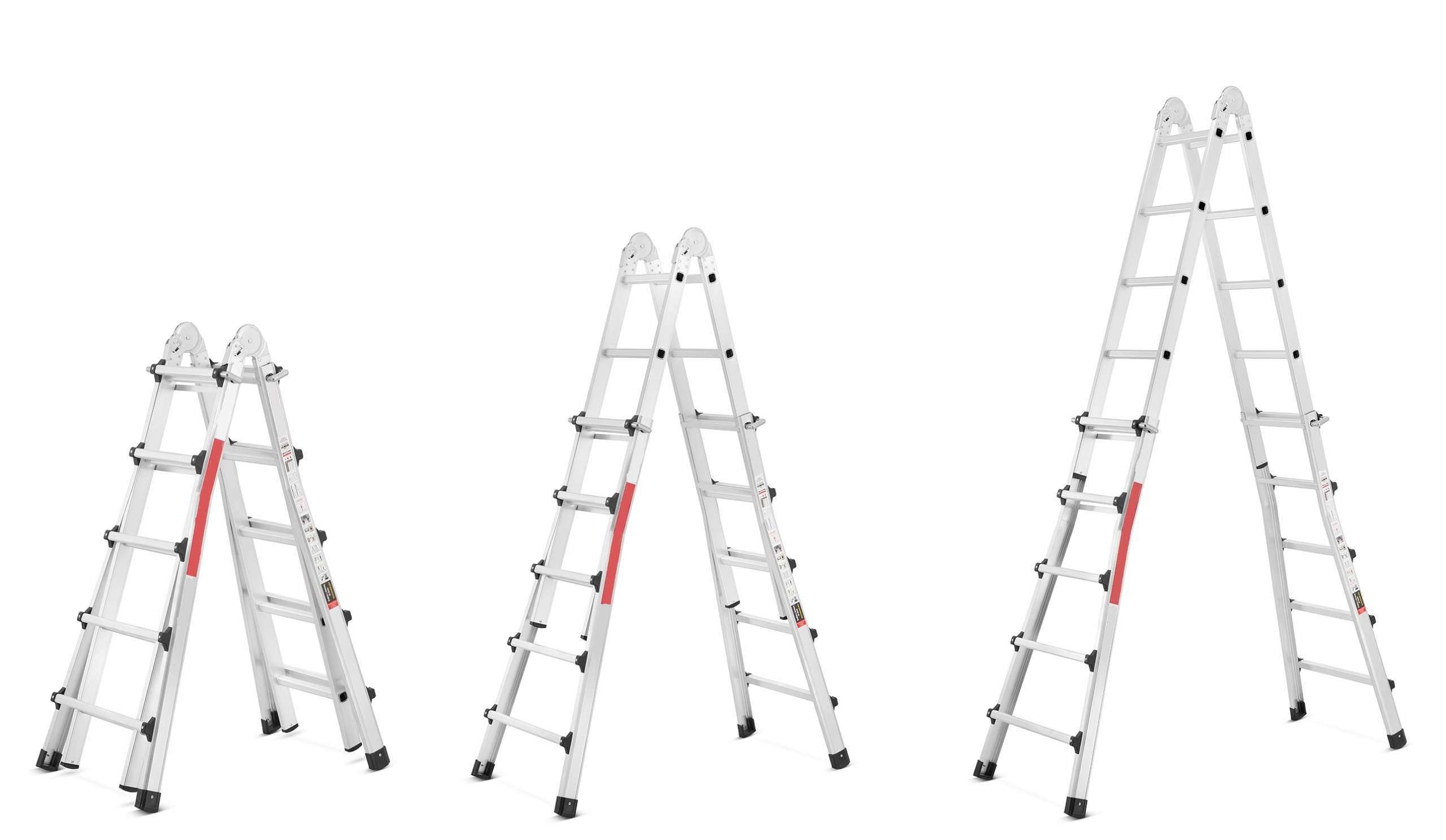 TELESKOPOWA DRABINA 4X5 PRZEGUBOWA ALUMINIOWA 6,5M Liczba szczebli 4