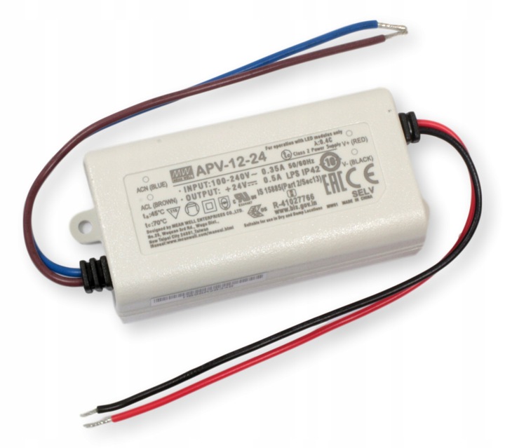

Zasilacz Led 24V 12W 0,5A APV-12-24 Mean Well