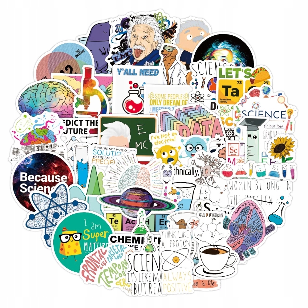 

Sticker Bomb Naklejki Wodoodporne MIX Nauka 50szt