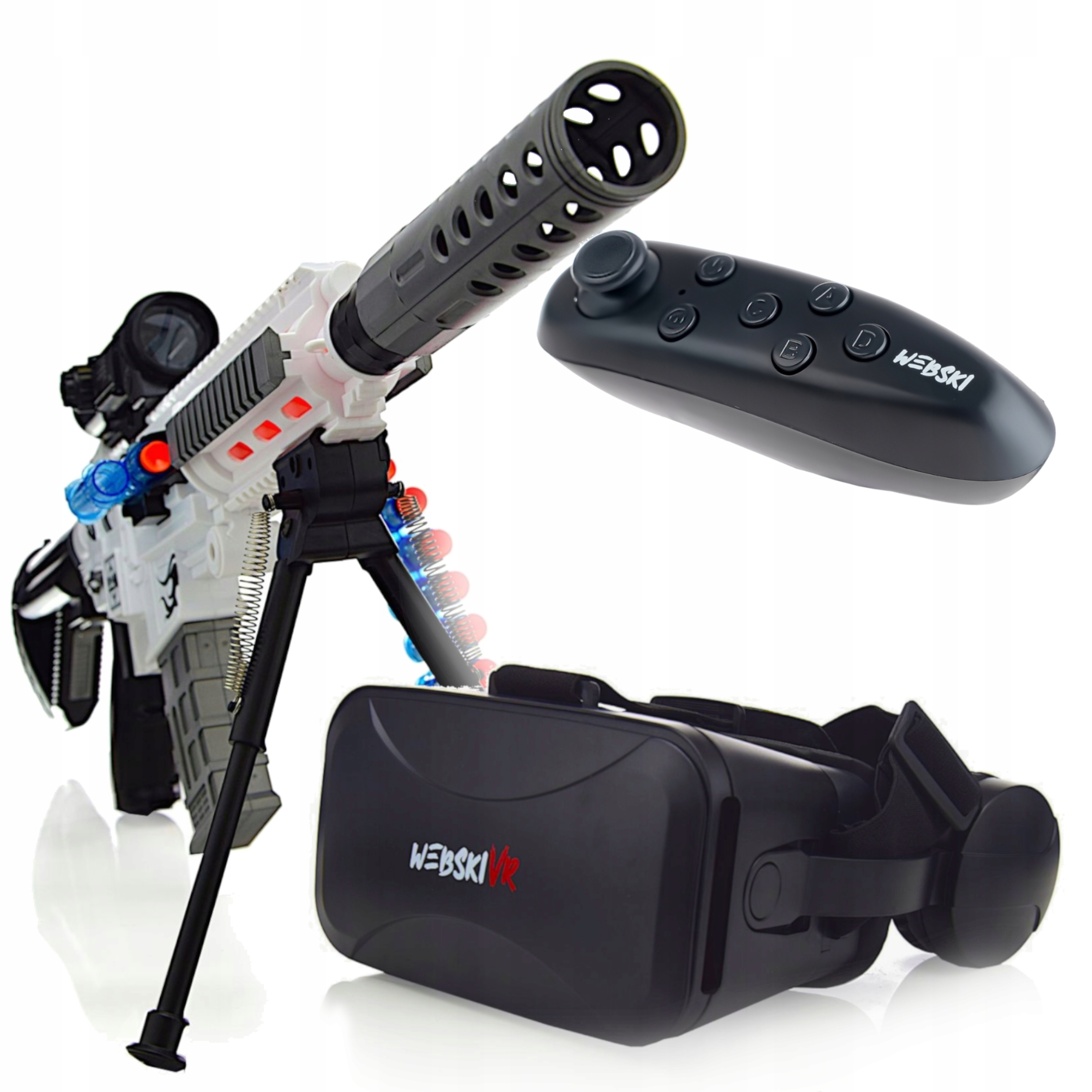 Brýle Vr 360 Stupňů+gamepad+pistole Puška Na Pěnové Šipky