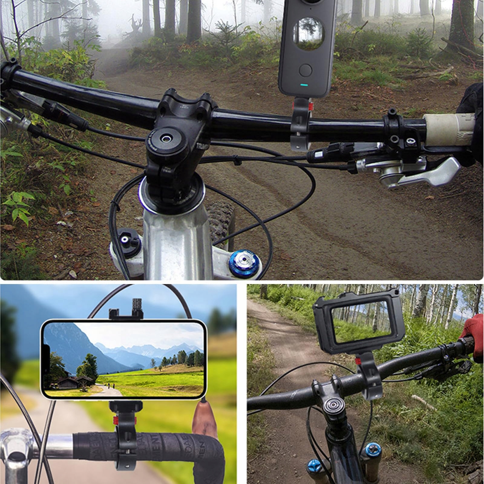 GOPRO Uchwyt Rowerowy 360° Do Kamery Sportowej Na Kierownicę — miniatura 6