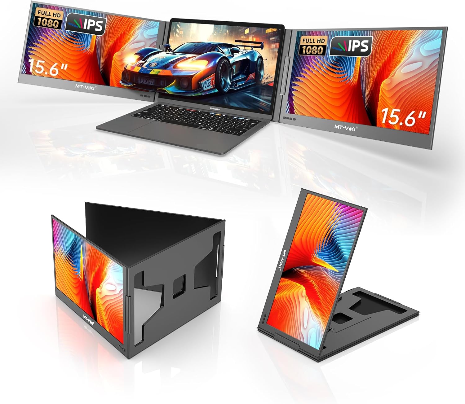 Dvojitý monitor pro notebook LCD Mt-viki 15,6" 1920 x 1080 px Ips J146