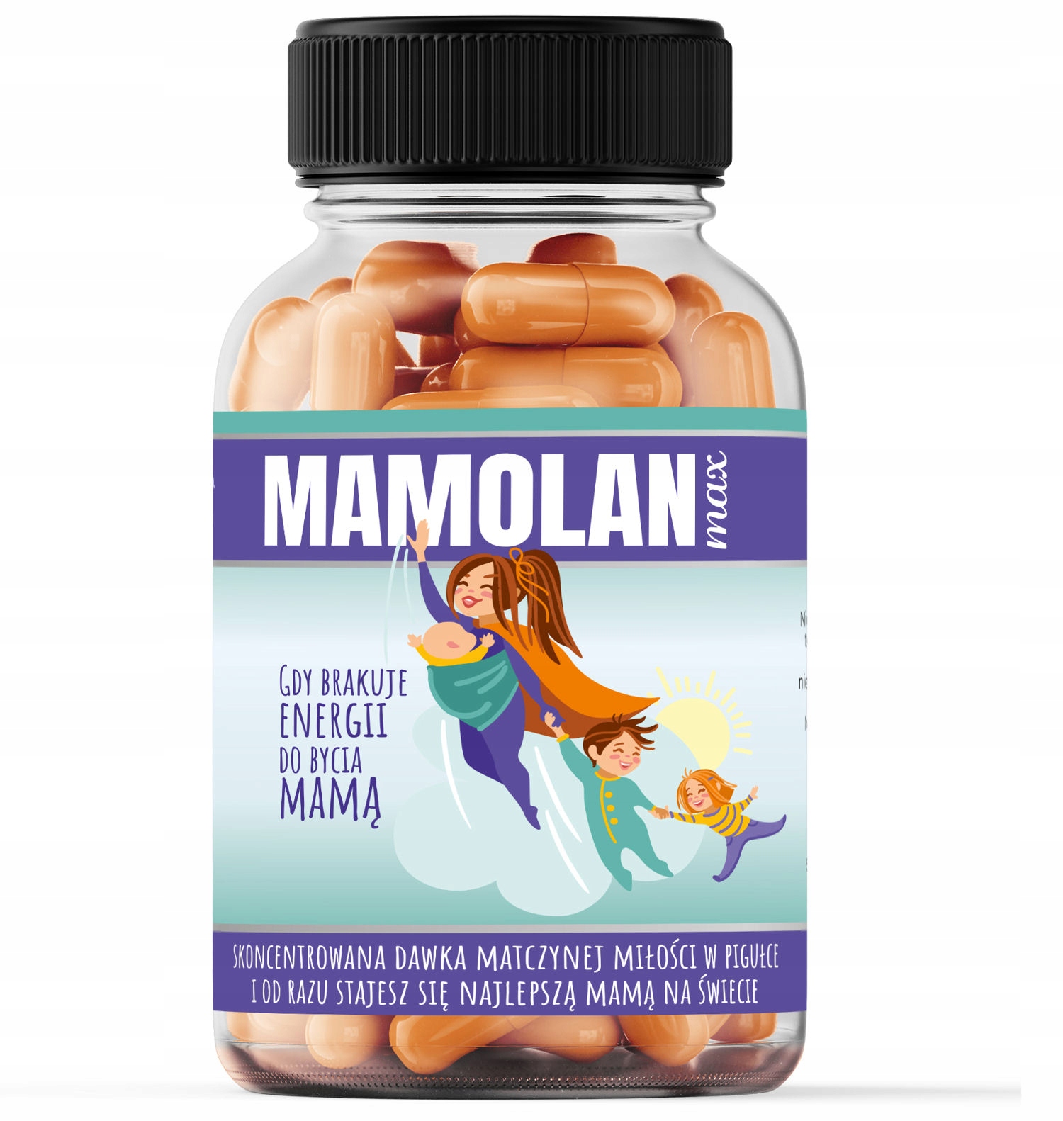MAMOLAN max Prezent Dzień MAMY Matki Butelka na ŚMIESZNE TABLETKI Cukierki