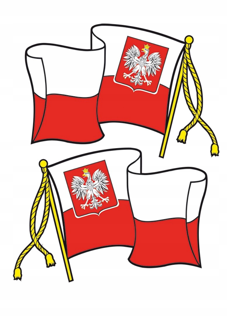 

Naklejka Flaga Polski chorągiewka godło
