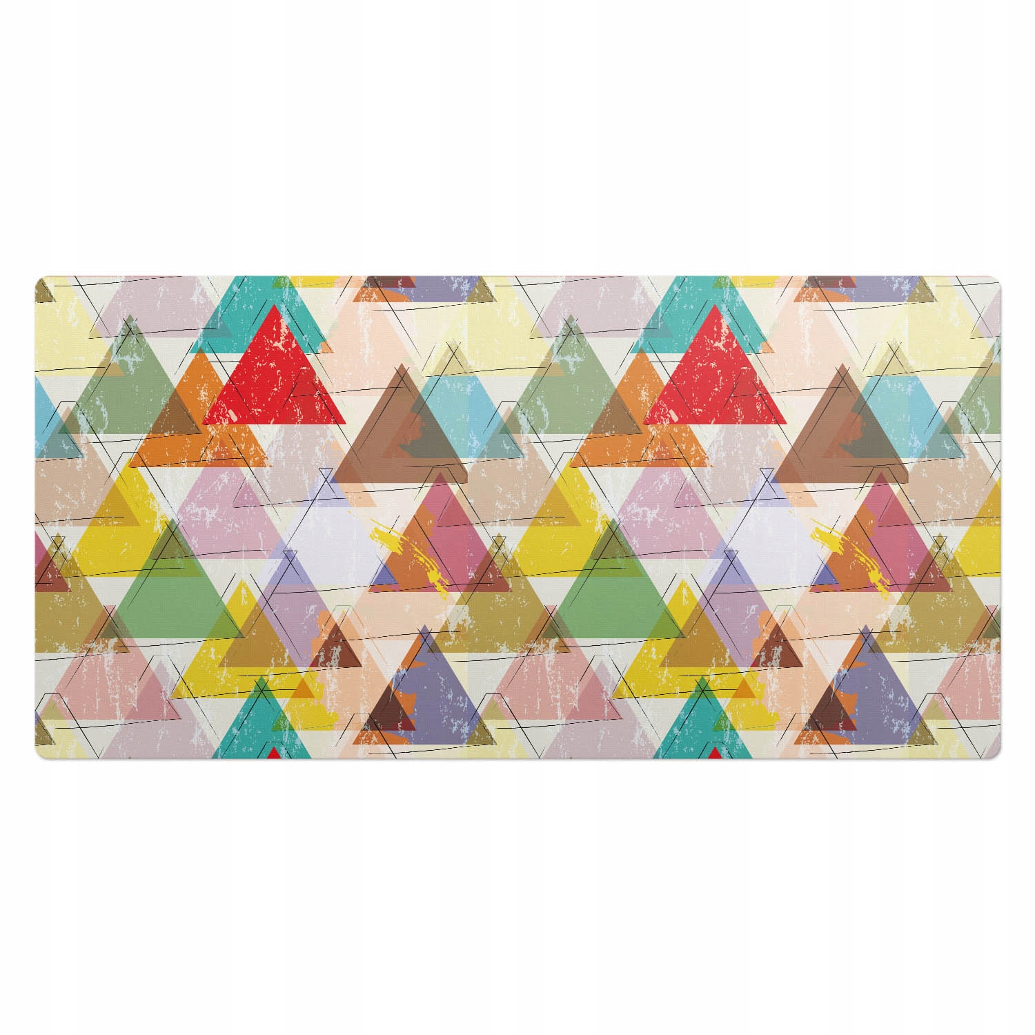 Podložka na stůl pro hráče Retro trojúhelníkové vzory v barvách 100 x 50 cm