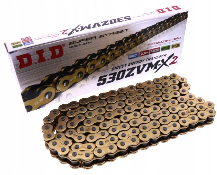 Hnací řetěz DID 530ZVMX2/128 X-Ring G&g zlatý