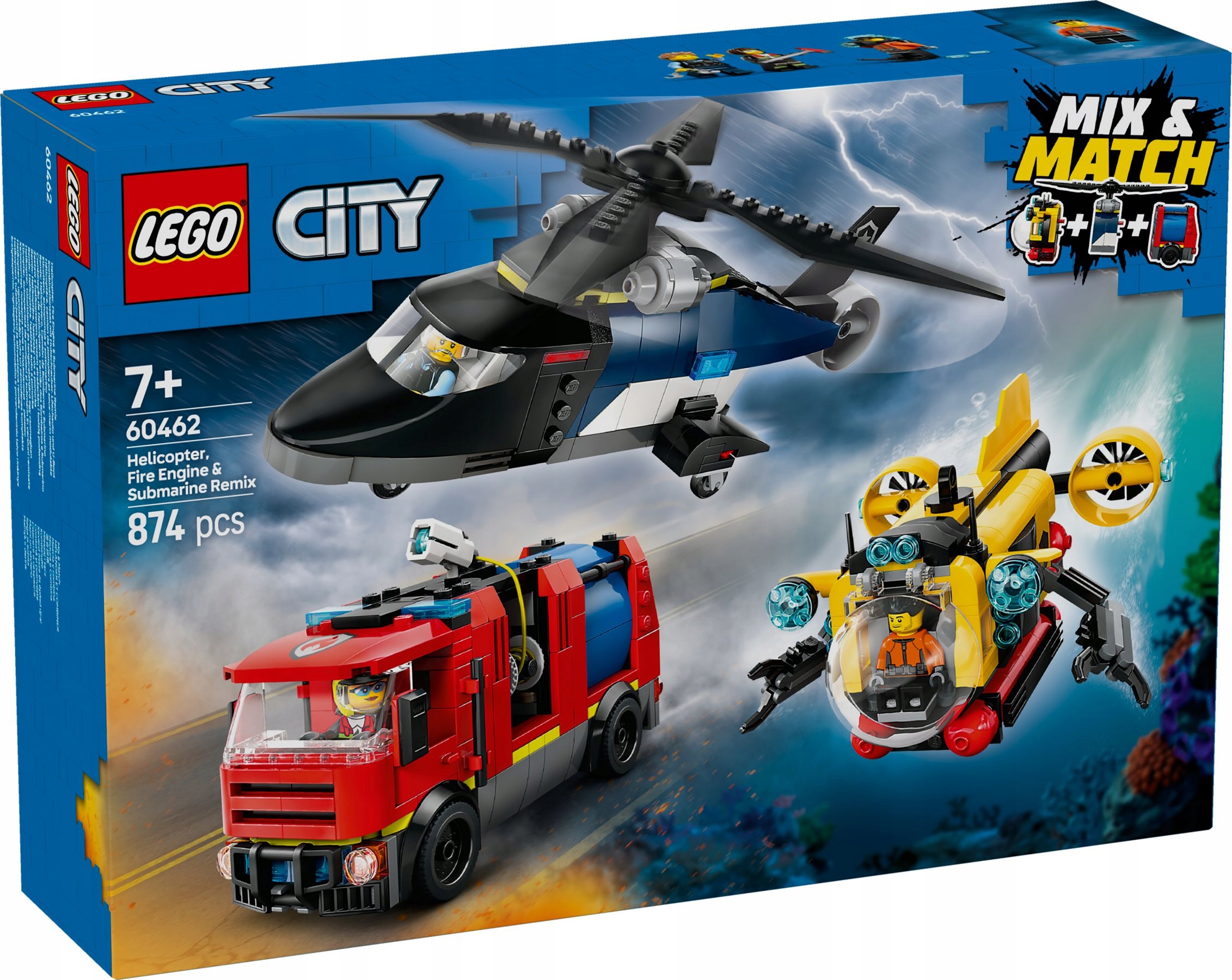 Lego City 60462 Stavebnice s vrtulníkem, hasičským autem a ponorkou