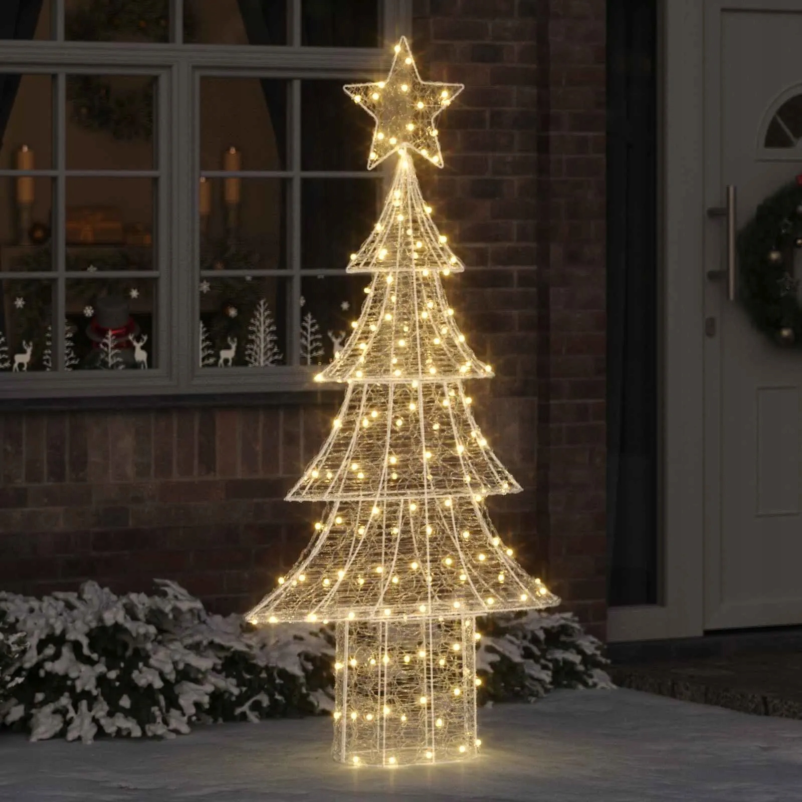 vidaXL Vánoční stromeček s 240 Led diodami Teplá bílá 150 cm Akryl
