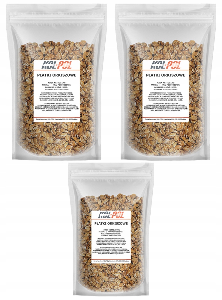PŁATKI ORKISZOWE 2,5kg Naturalne śniadanie jakość
