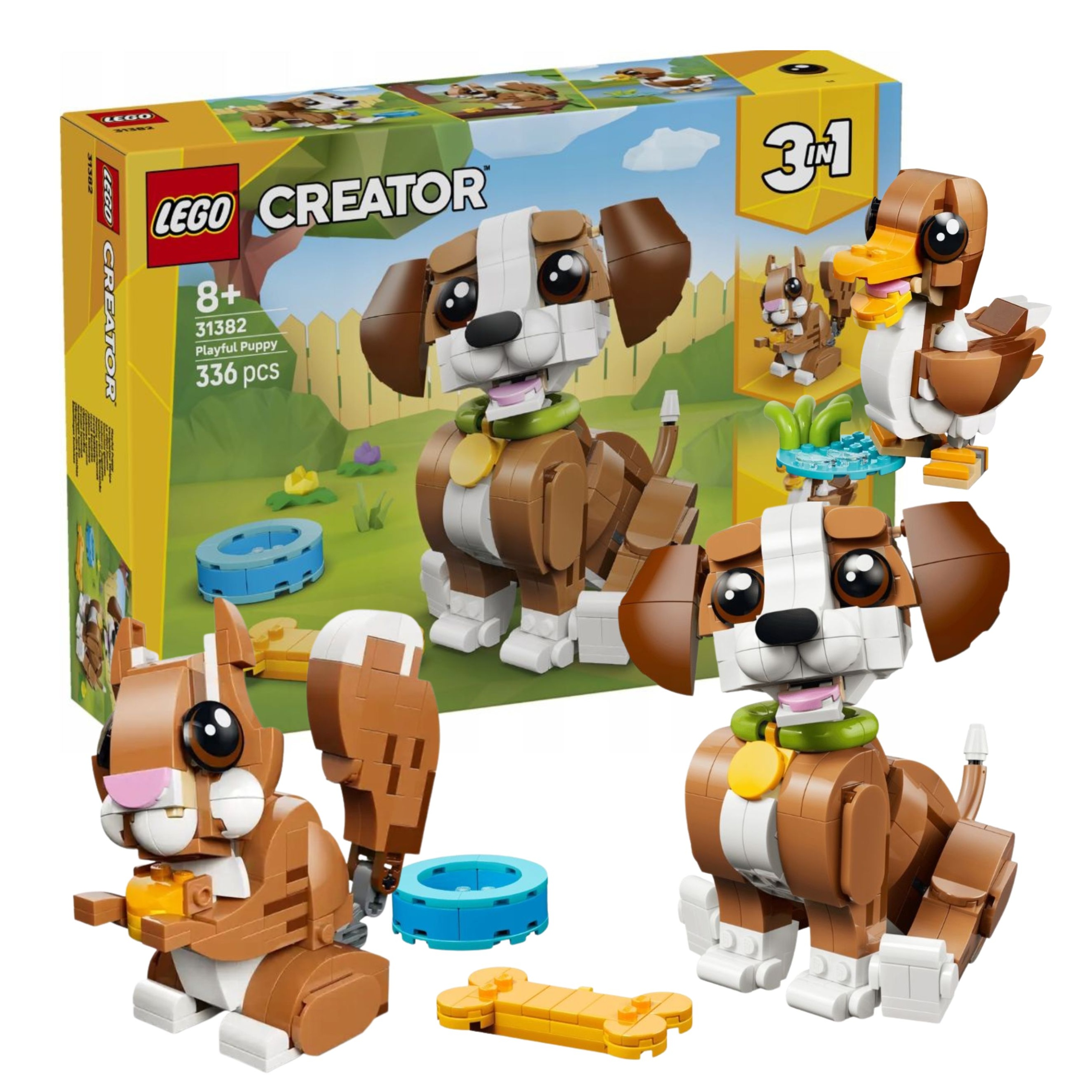 Lego Creator 3v1 Roztomilá zvířátka Psotný štěně Veverka Kachna 8+