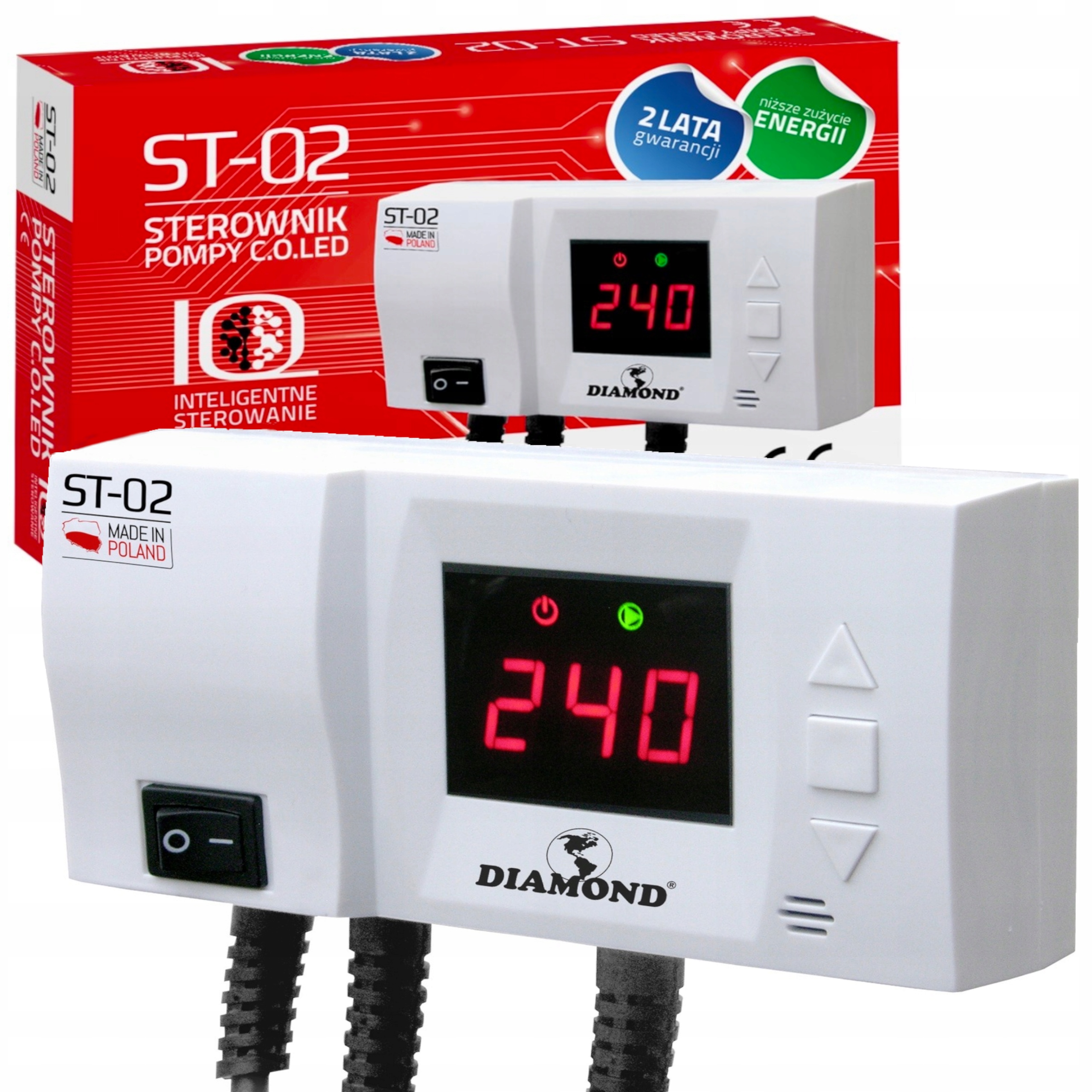 STEROWNIK POMPY PIECA KOTŁA C.O. DIAMOND ST-02 REGULATOR LED