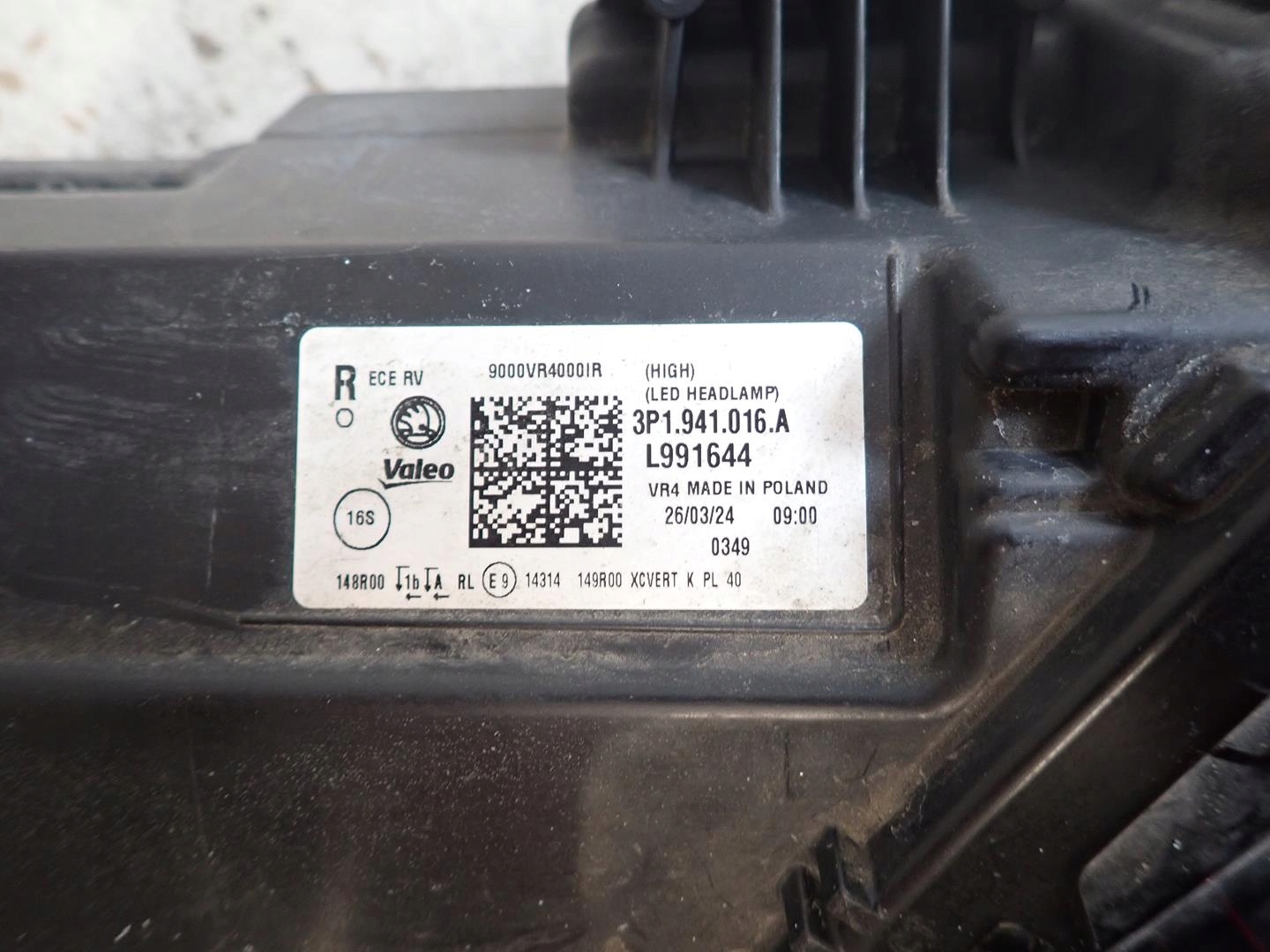 light front front right SKODA SUPERB IV 2023- FULL LED 3P1941016A