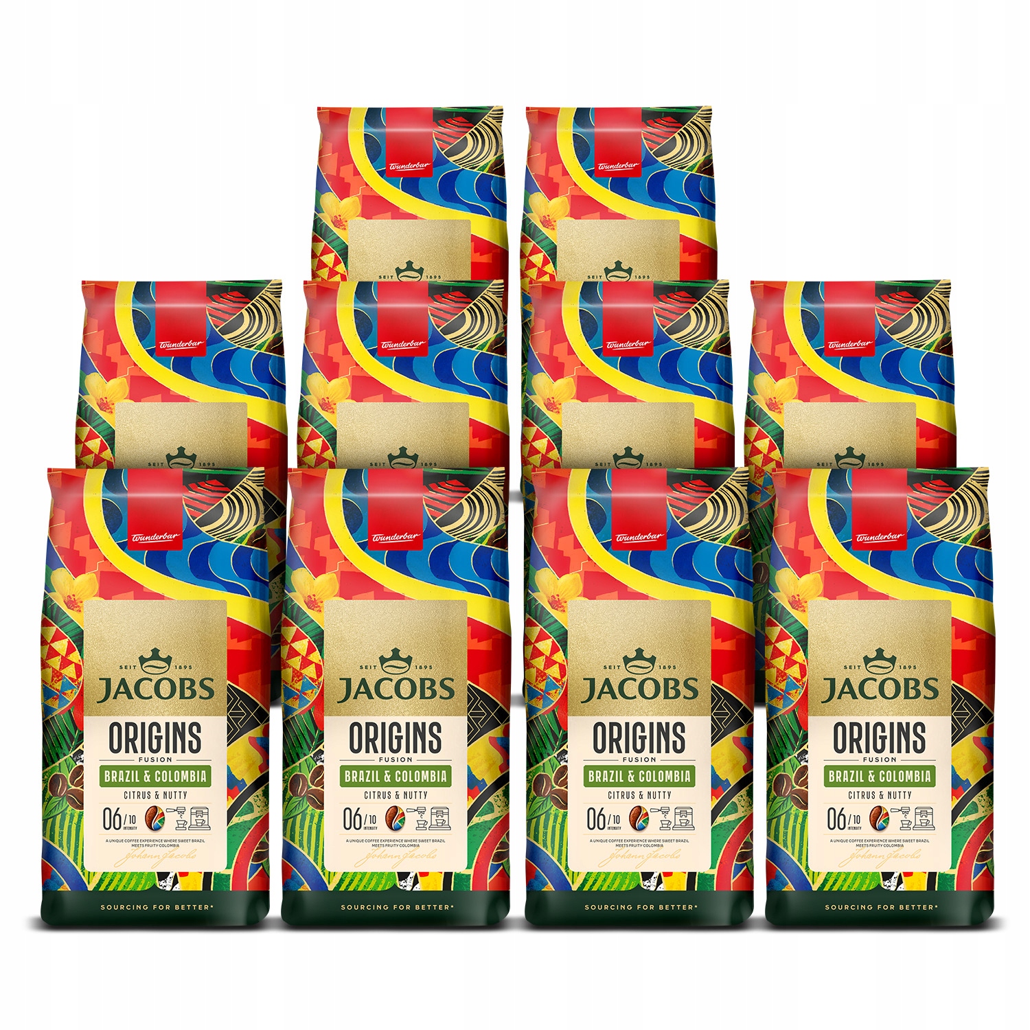 Kawa ziarnista Jacobs Origins Fusion Brazil & Colombia 10x 1kg