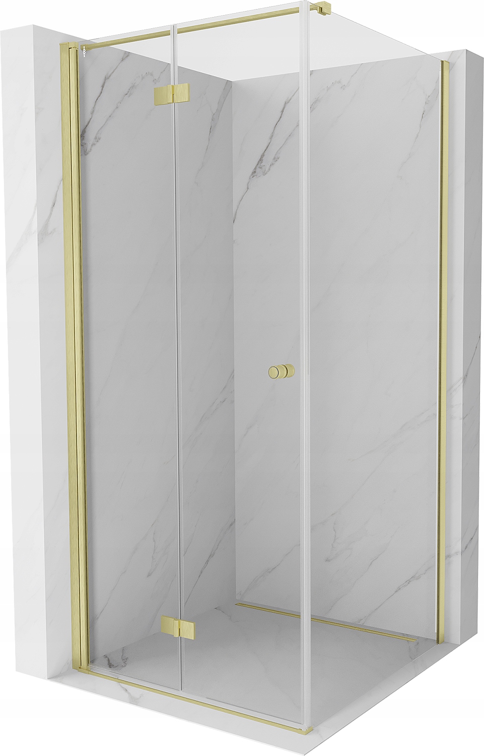 Mexen Mist-f Kabina Prysznicowa Lewa 85X85 Transparent Złota Szczotka