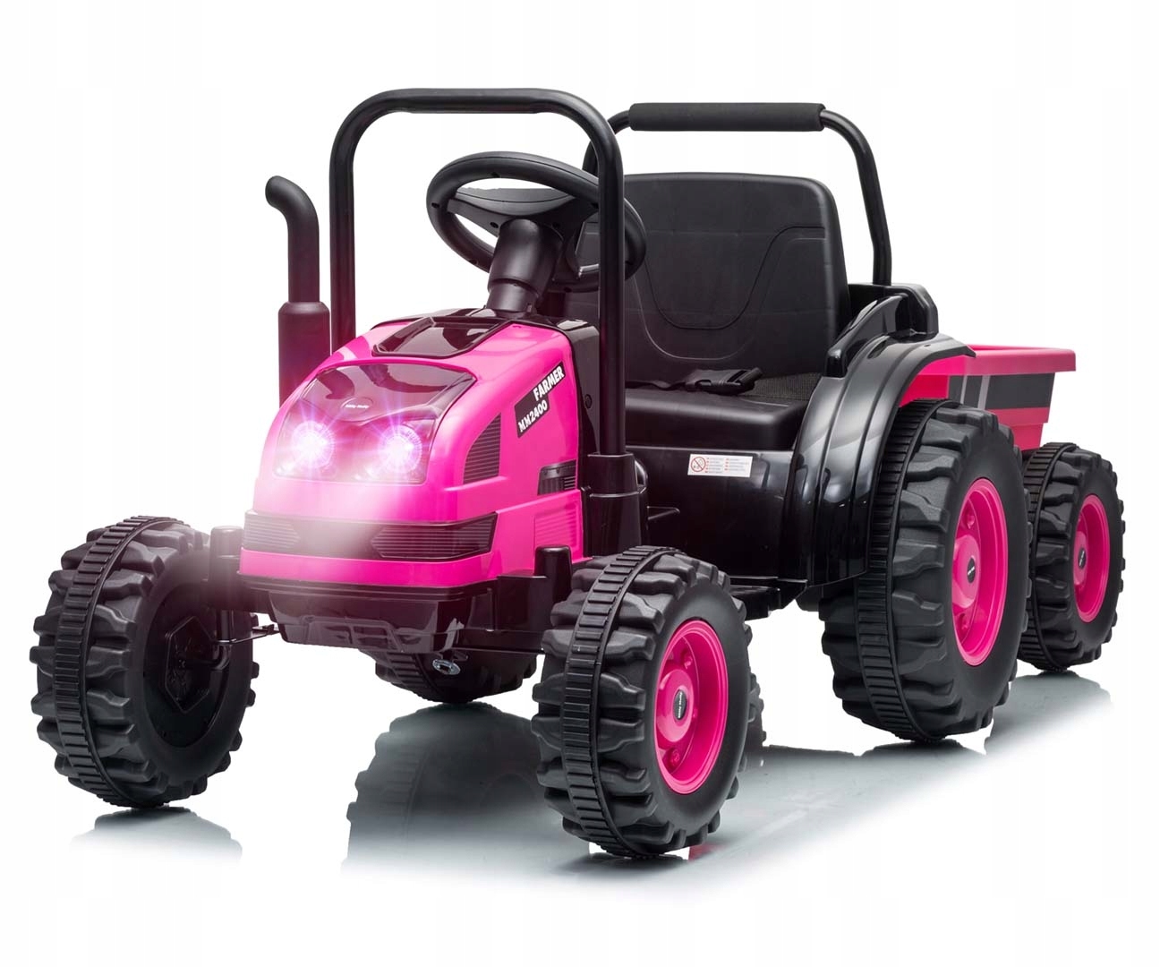 Traktor na akumulator z pilotem Traktor z przyczepą Farmer Milly Mally Pink