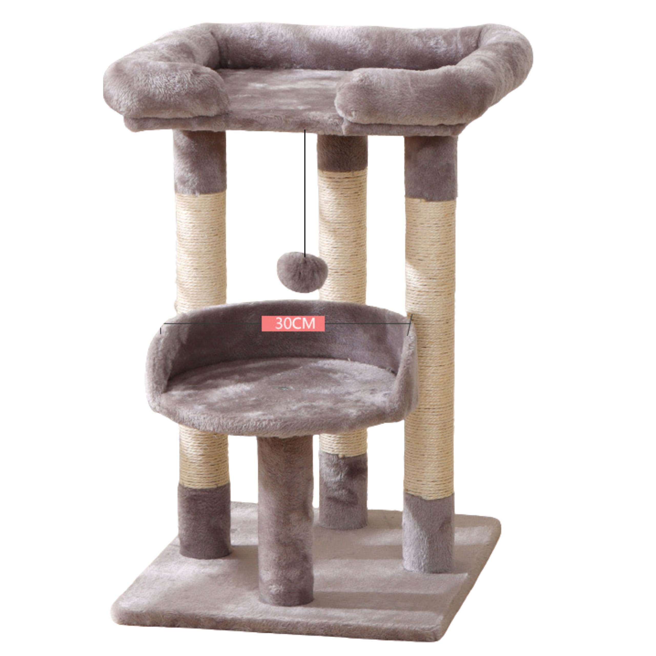 Drapak dla kota słupy leżanka legowisko dla kota 68cm The Zoo szary