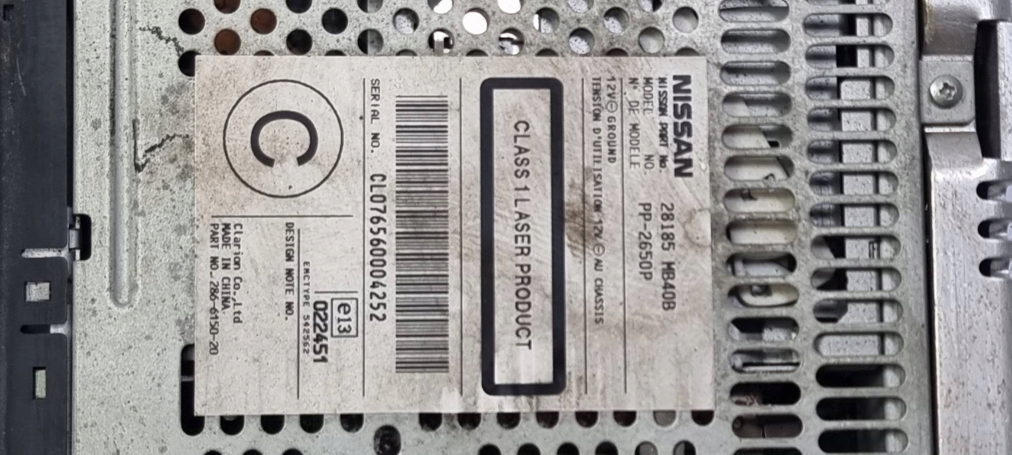 RADIO radio 28185MB40B RENAULT MAXITY