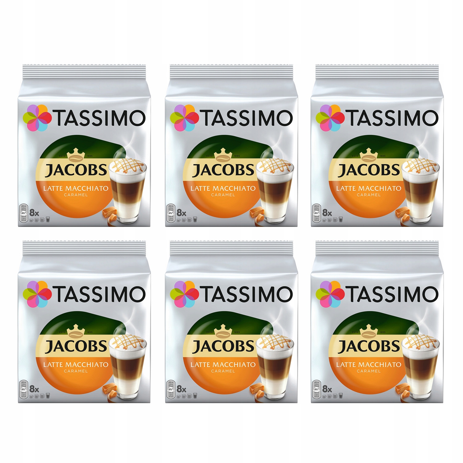 Tassimo Jacobs zestaw Latte Macchiato Caramel 5+1 Gratis!
