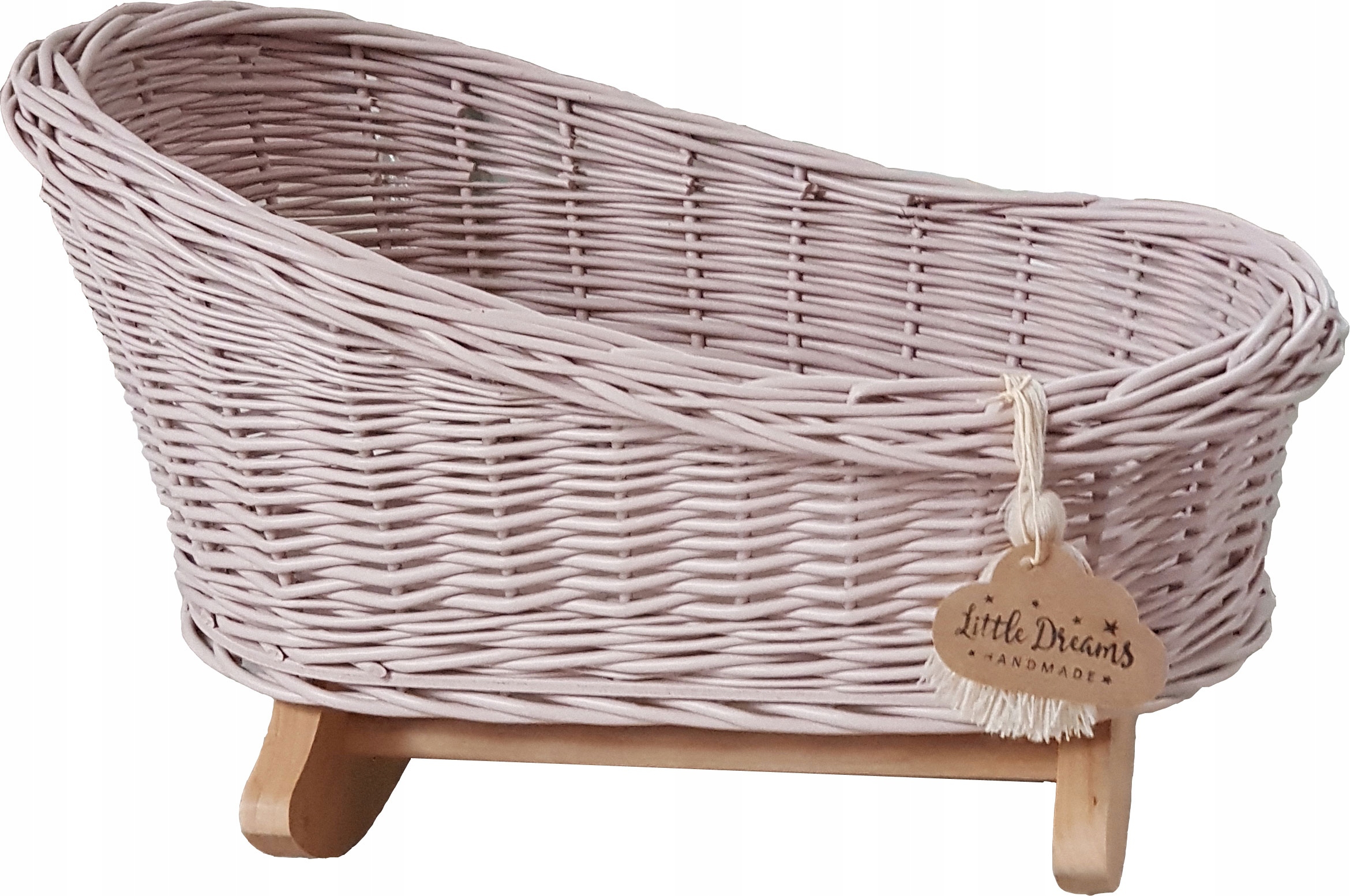 

Kołyska Wiklinowa Łóżeczko Dla Lalek Brudny Róż