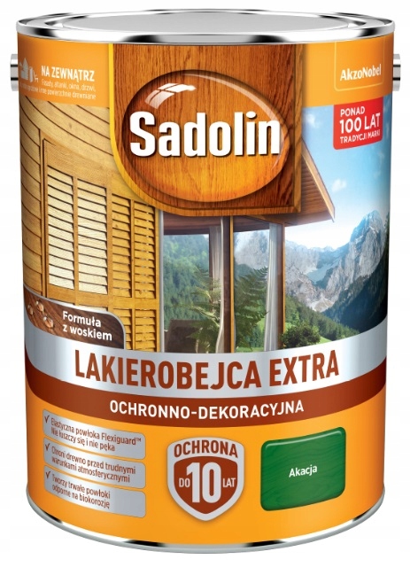 

Sadolin Extra- lakierobejca do drewna, akacja, 5l