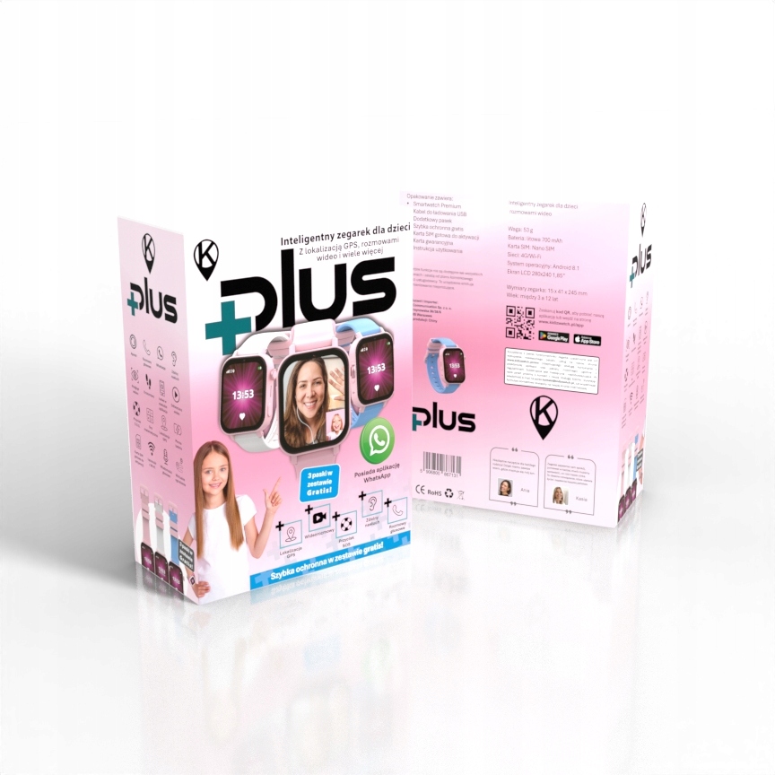 Chytré Hodinky pro dítě s funkcí Gps lokalizace a třemi pásky KiDiZ Plu