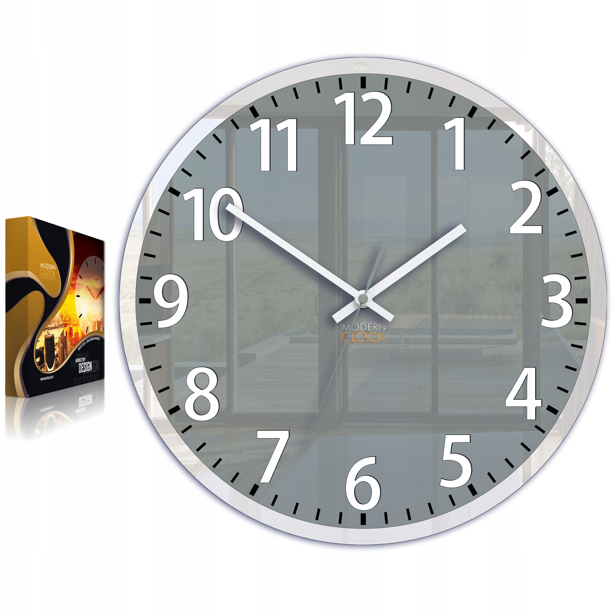 

Zegar ścienny Louis Szaro-biały 30 CM Cichy