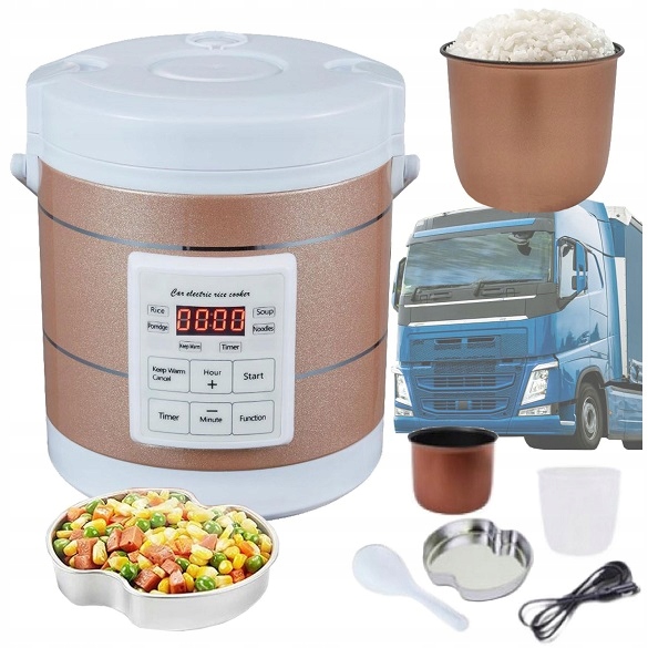 Kuchenka ryżowar Multicooker przenośny Turystyczny 1,6l 12V 24V tir Kamper