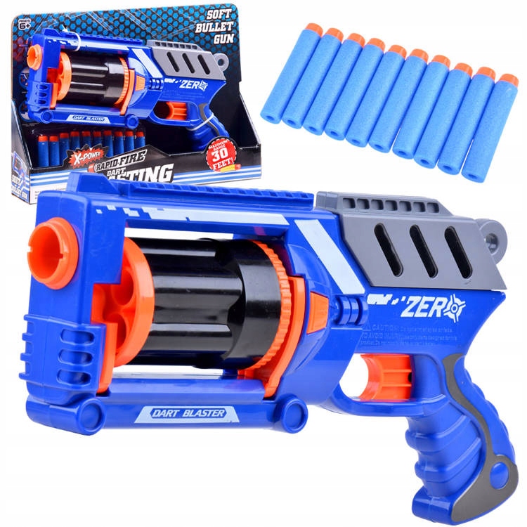 Pistolet BLASTER naboje piankowe 10szt broń ZA3286 Wiek dziecka 6 lat +