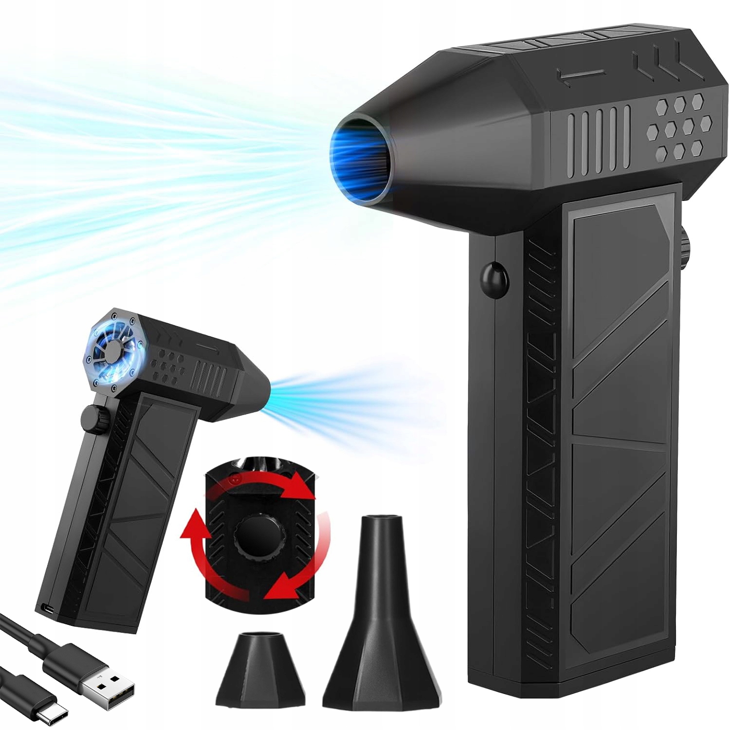 Turbodmychadlo Jet Fan Elektrický Vysavač Počítačový Kompresor Air 3V1