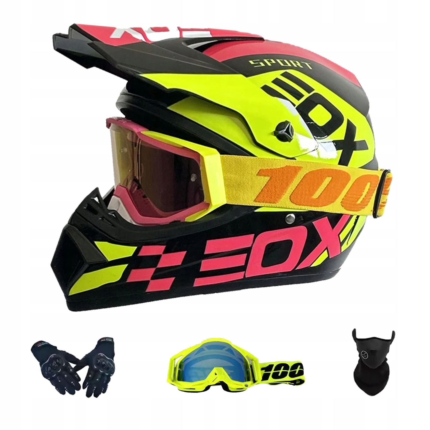 Helma Na Elektrickou Koloběžku Cross Enduro Quad Bmx Helma Brýle Rukavice L
