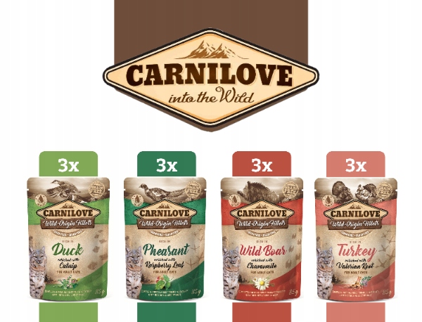 Levně Carnilove MIX masových příchutí Mokré krmivo pro kočky Kapsička 12x85g