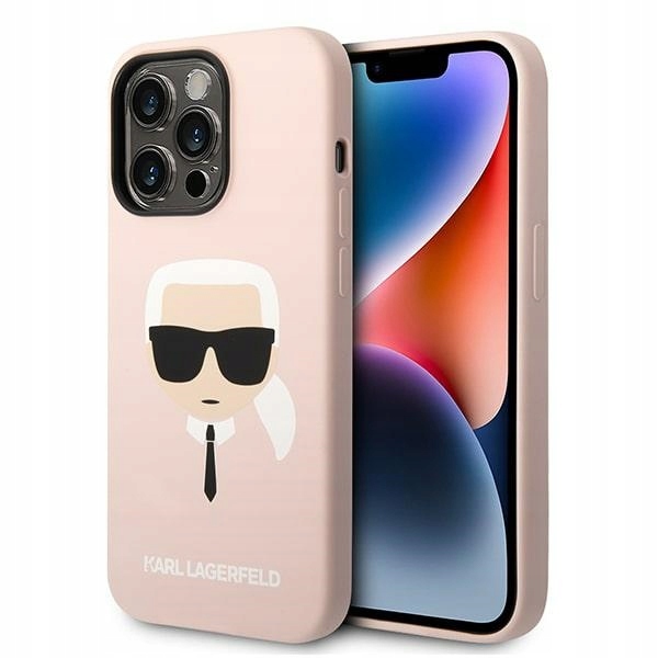 Pouzdro pro iPhone 14 Pro Karl Lagerfeld Silicone MagSafe Světle růžové