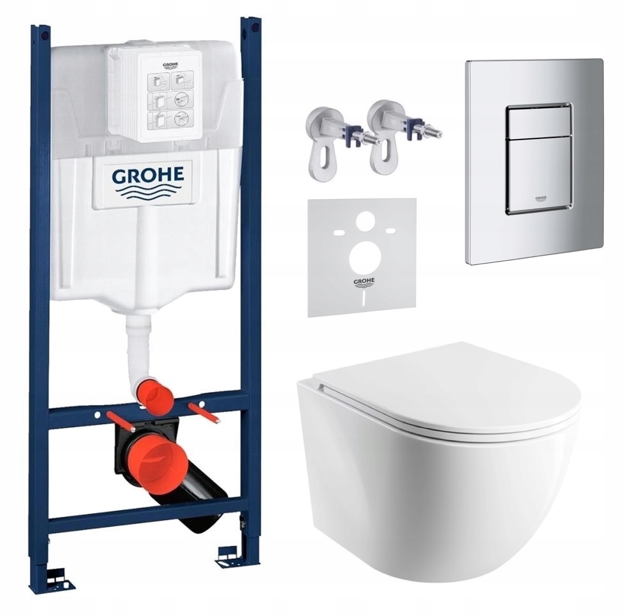 Sada Wc roštu Grohe s Wc misou Ottawa Spmwbm a tlačidlom chróm Fresh