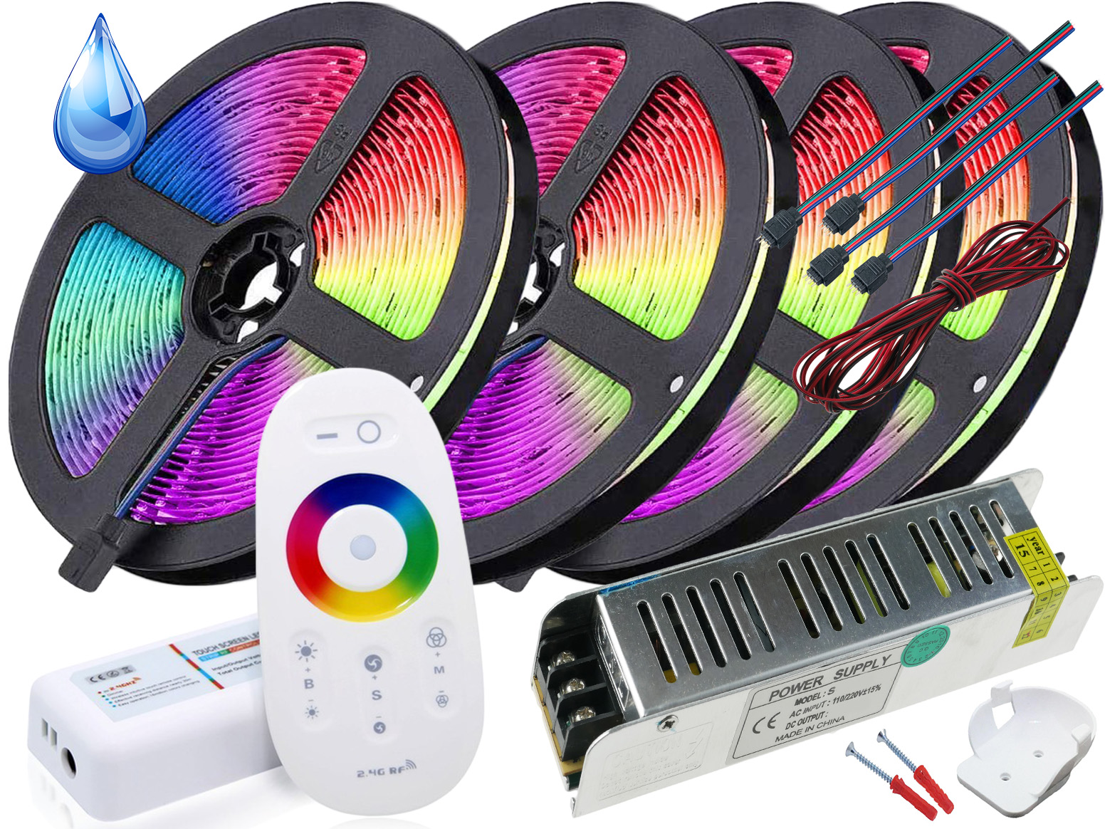 Zestaw 20M Rgb 1200 Led 60/M Taśma 5050 Biały IP65