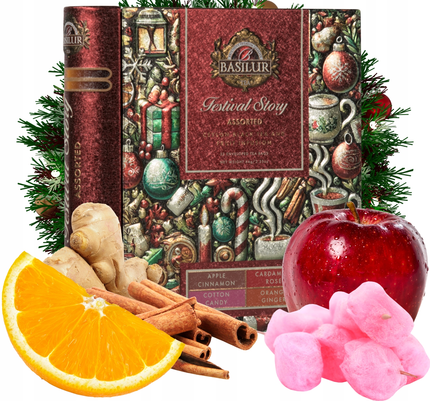 Levně Basilur Festival Story Sada čajů 4 Zimní Příchutě 32 ks Sáčků