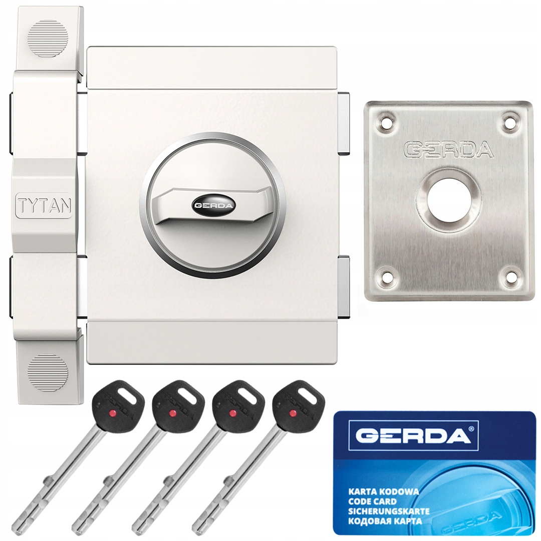 Zámok Gerda Tytan Zx biely pravý GT8 dlhý, 85 mm