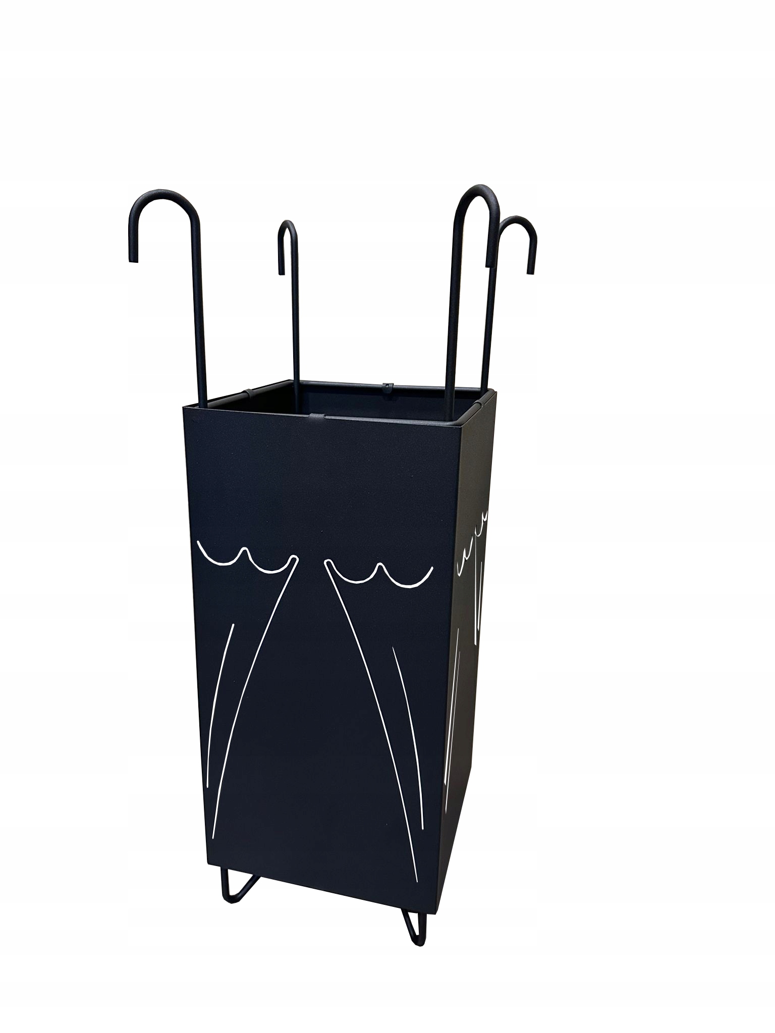 Deštníkový stojan na deštníky kovový odkapávač elegantní organizér 60 cm