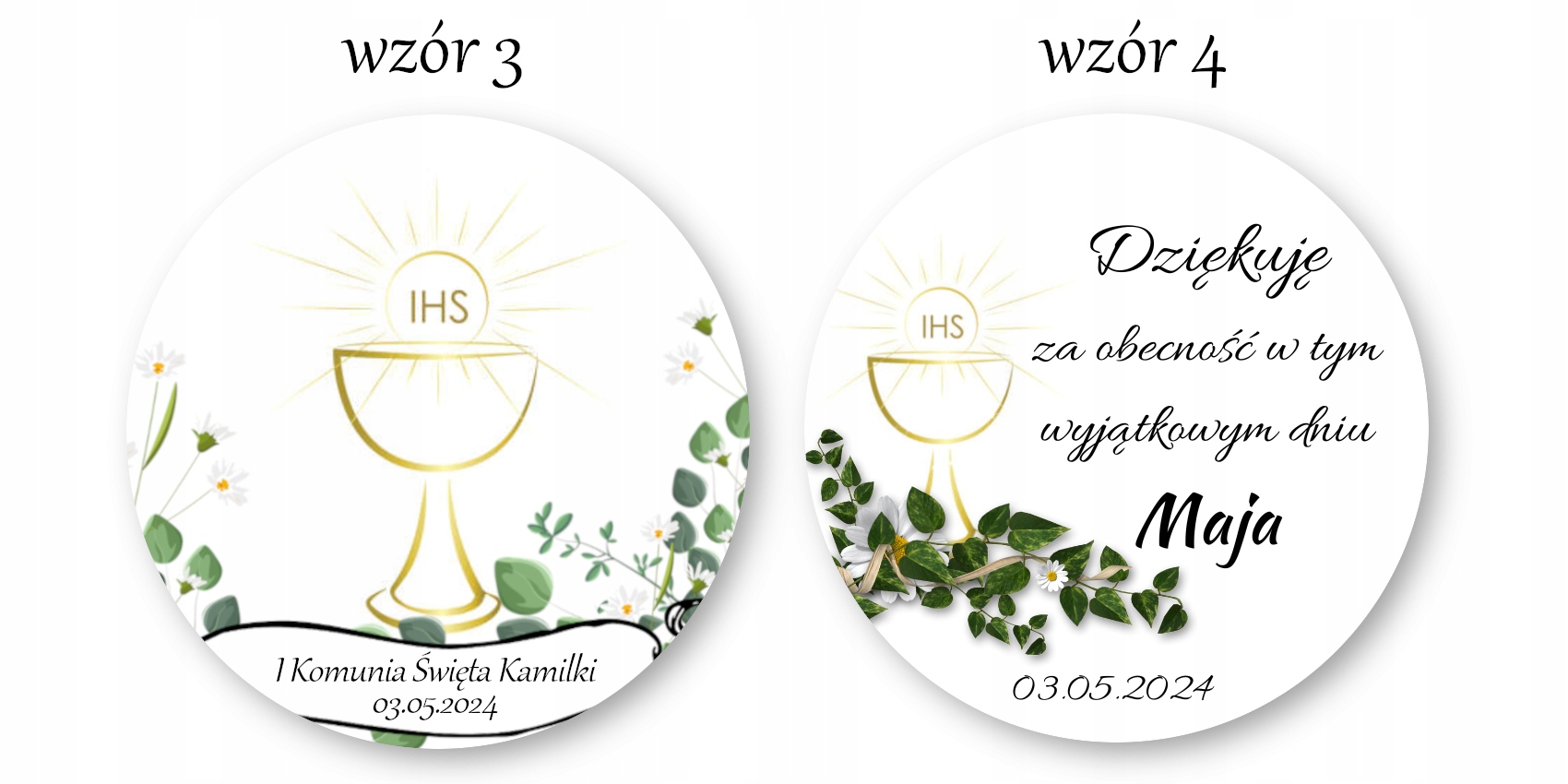 Podziękowania dla Gości MAGNES Komunia IHS Upominek PERSONALIZACJA Marka inna