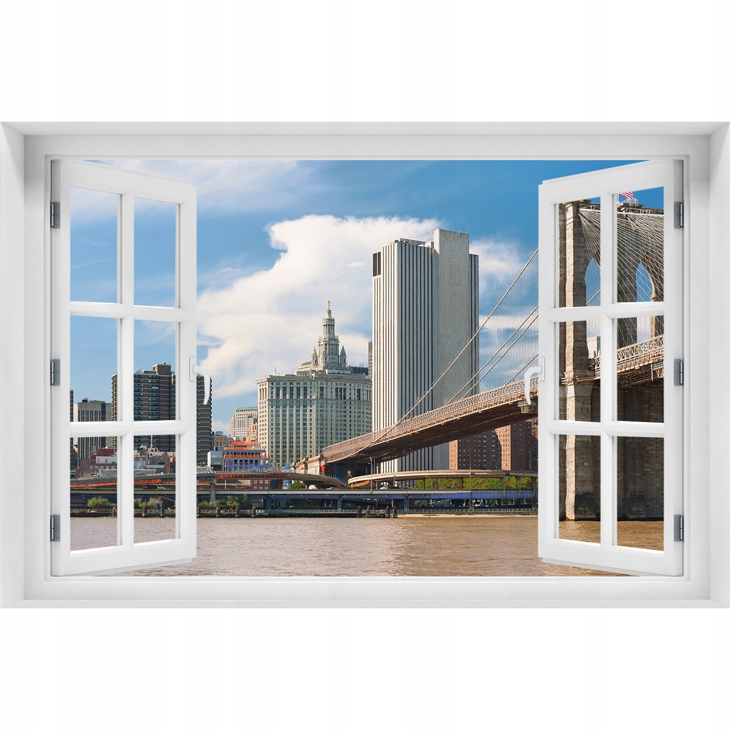 

Naklejka na ścianę 3D Okno Most Brookliński 90x60