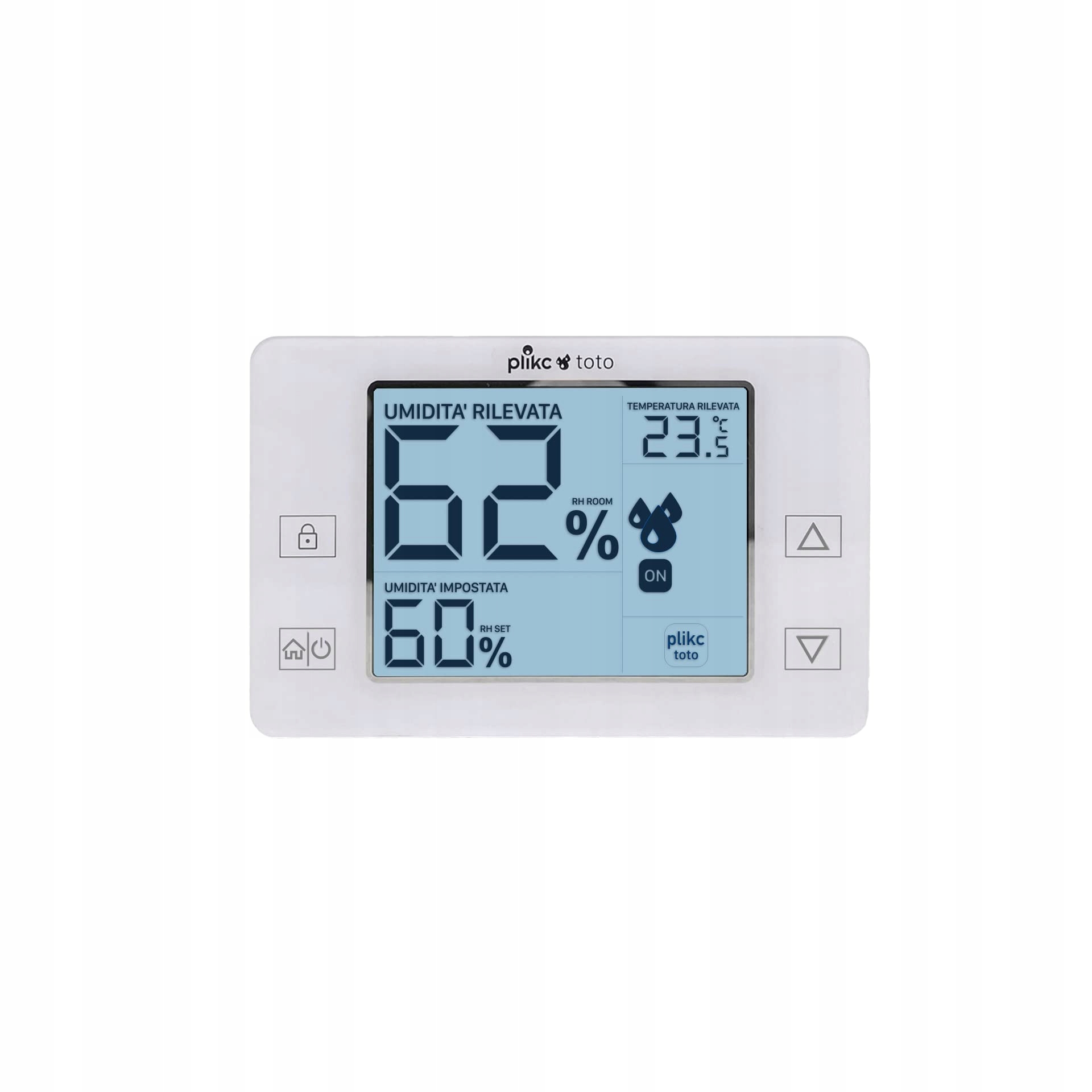 Digitální hygrostat Nástěnný LCD teploměr 3.8" Italský jazyk 2 x Aa