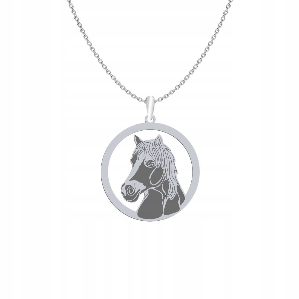 Stříbrný náhrdelník s koněm Haflinger 925 Řetízek Šperky Gravírování Bonus