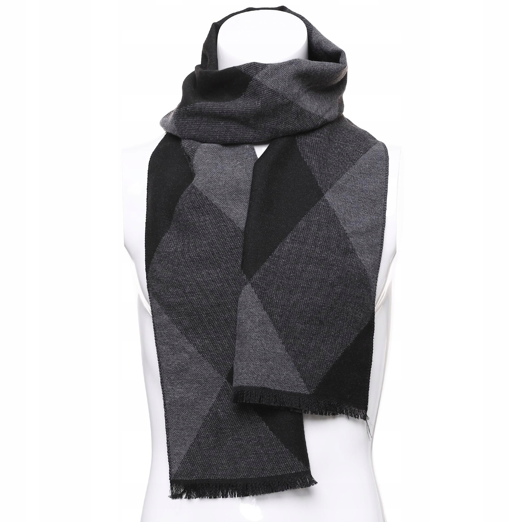 ELEGANCKI SZAL SZALIK MĘSKI Geometryczny Wzór na Jesień Zimę MORAJ Kod producenta AMS1200-003S