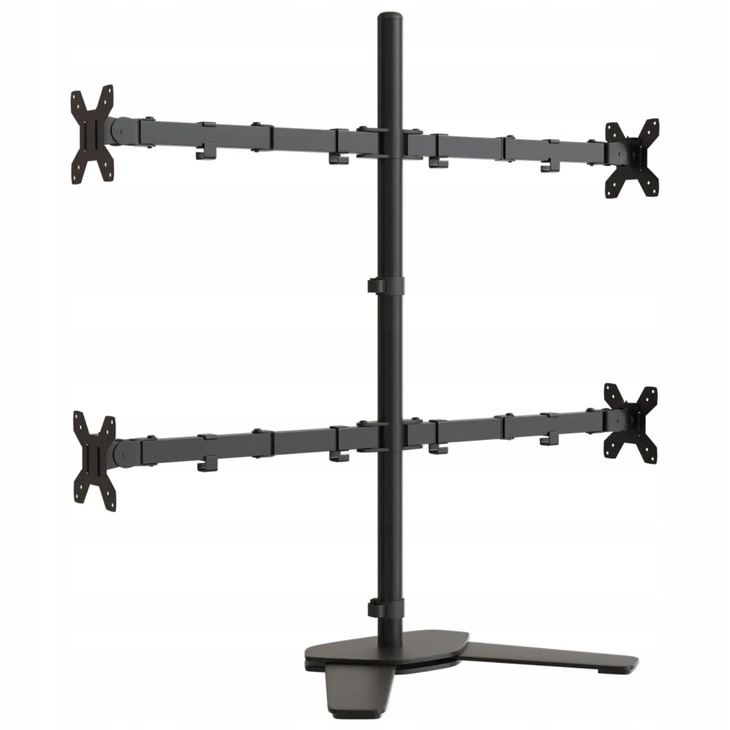 Regulowany Stojak na Monitor z Organizatorem Kabli, Czarny, Stal, 80cm
