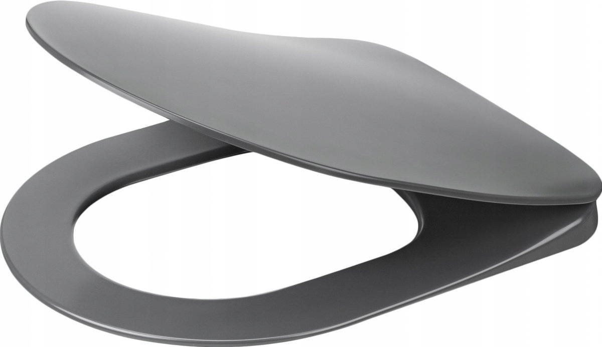 Wc sedátko s pozvolným sklápěním Peonia Slim antracit, duroplast, 366 x 446 mm
