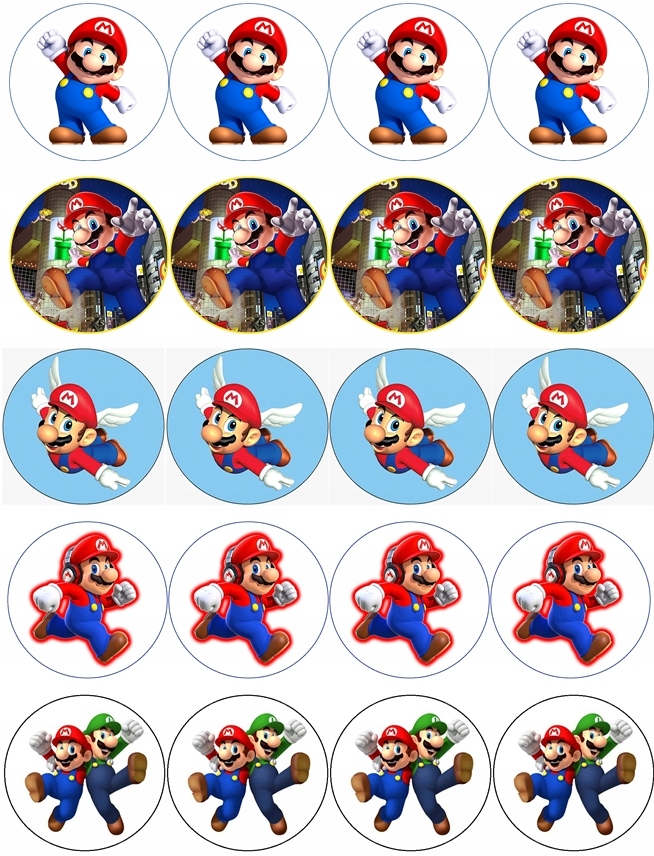 ВАФЛИ НА КЕКСЫ SUPER MARIO 20 ШТ. ДЛЯ ИССЕЧЕНЫ