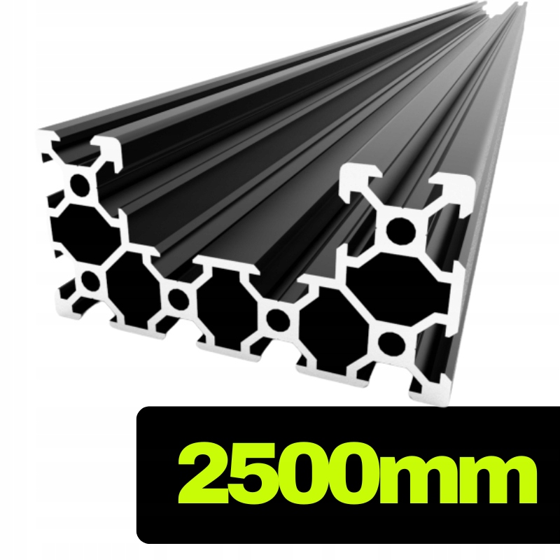 Hliníkový profil C-beam V-slot černý o délce 250 cm Profil 40x80